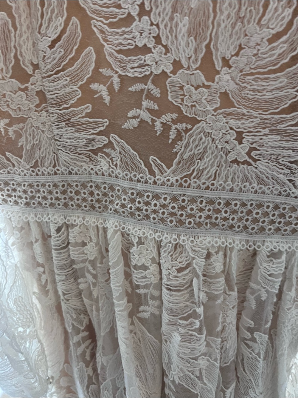 Ivy City Co White Lace Midi Dress with Long Sleeves - Picture 5 of 7